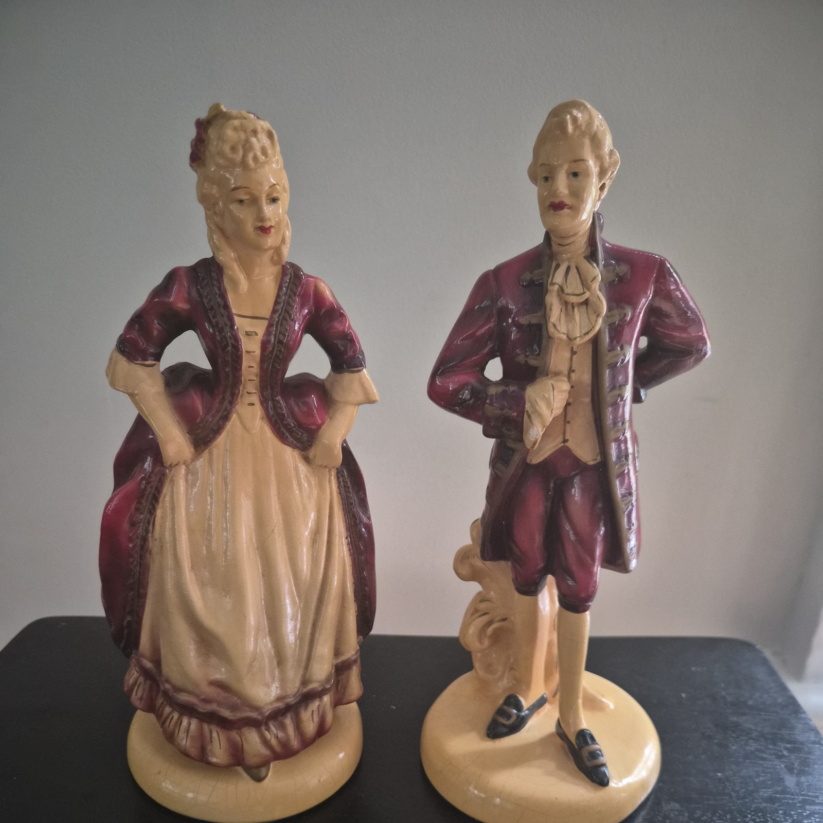 Vintage Roman Art Co. Inc Chalk figure Robia Ware Woman & Man Dancing 1940s Vintage Roman Art Co. Inc Chalk figure Robia Ware Woman & Man Dancing 1940s