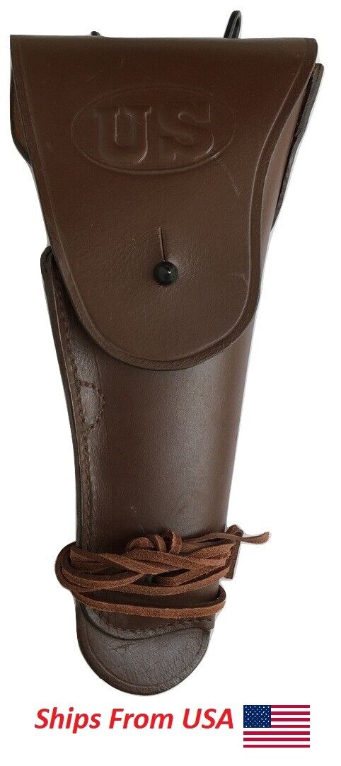 Leather US WW2 Style M1916 .45 Utility Holster for Colt M1911- Dark Brown Color