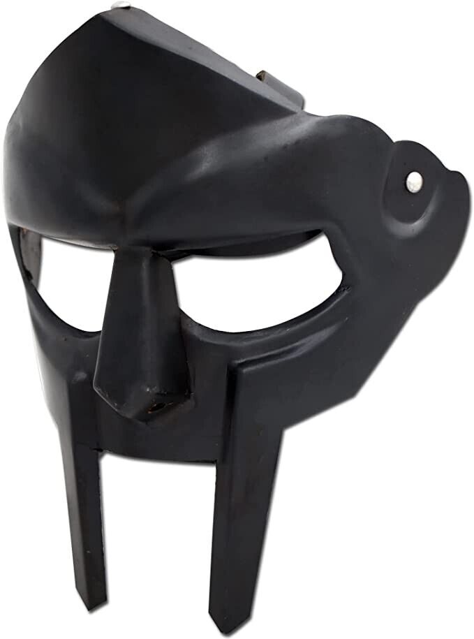 MF Doom 18G Steel Black Medieval Gladiator Wearable Mask