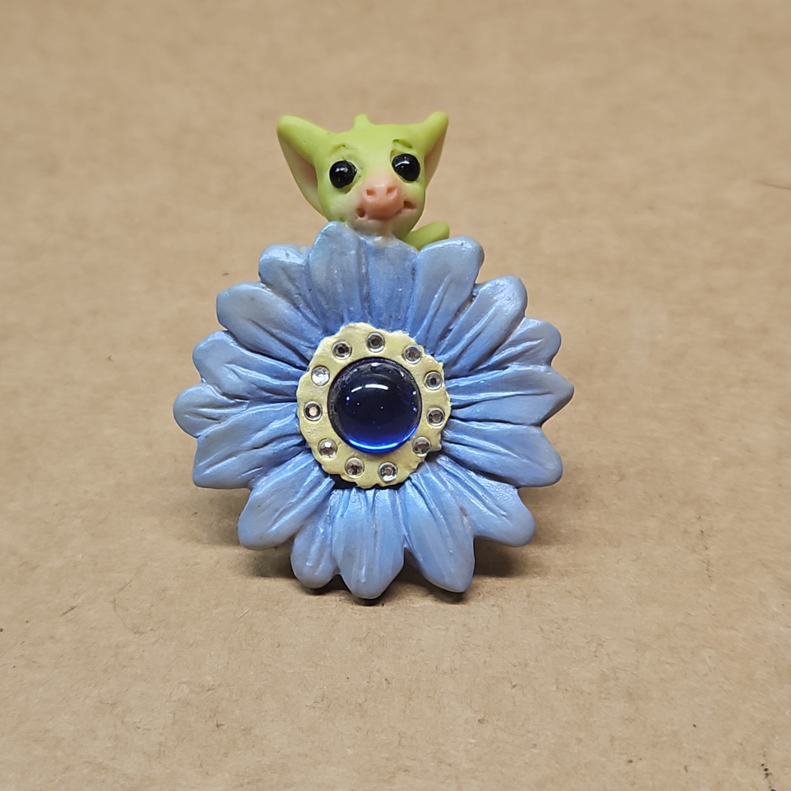 Whimsical Real Musgrave Pocket Dragons Blue FLOWER POWER Petal Peek A Boo Blue Whimsical Real Musgrave Pocket Dragons Blue FLOWER POWER Petal Peek A Boo Blue