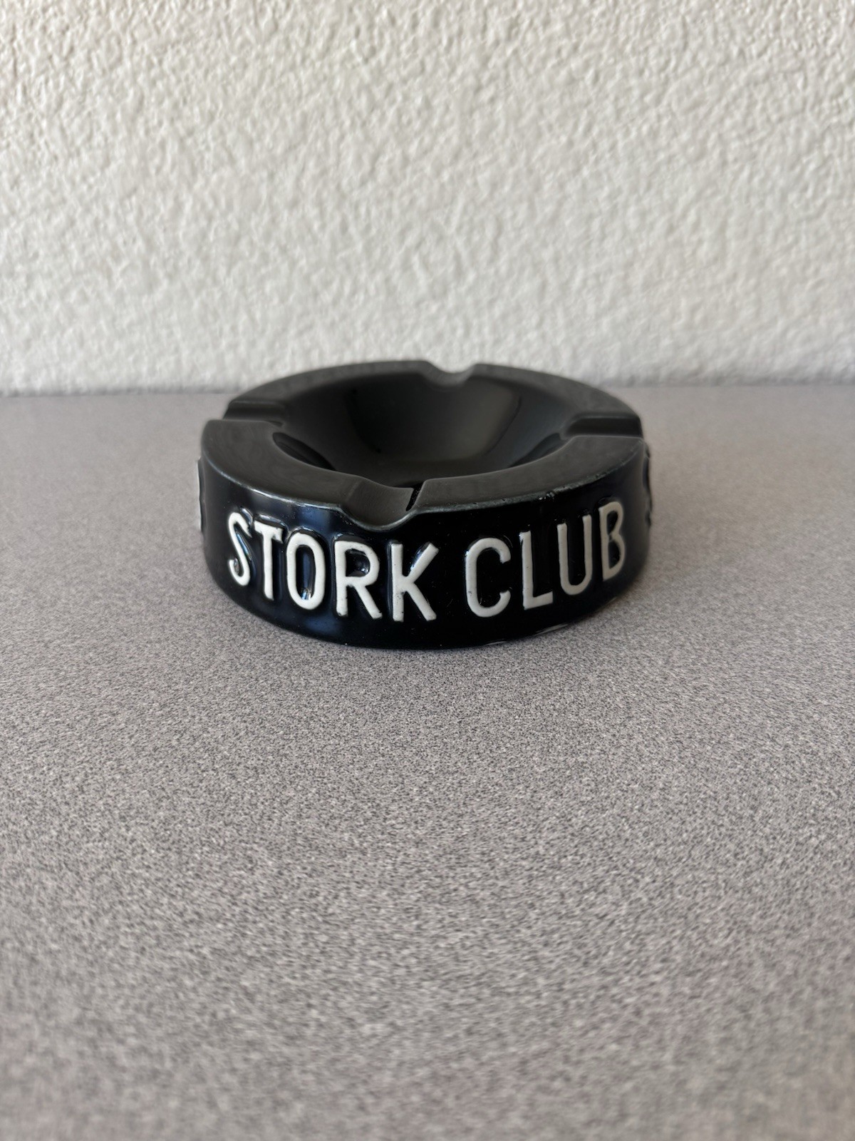 Vintage Stork Club New York Ceramic Ashtray 1940-50s Black White #55-12 Vintage Stork Club New York Ceramic Ashtray 1940-50s Black White #55-12
