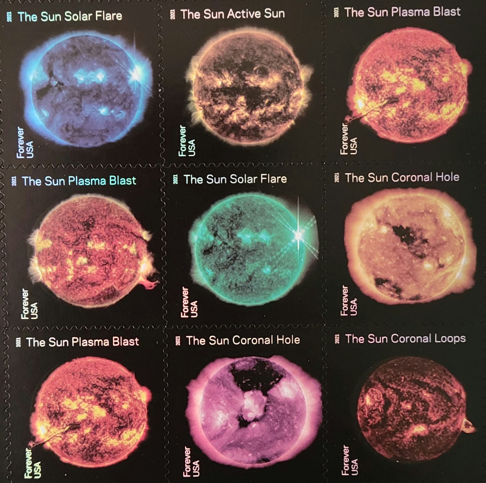 2022 SUN SCIENCE SHEET OF 20 FIRST CLASS LETTER STAMPS UNITED STATES 2022 SUN SCIENCE SHEET OF 20 FIRST CLASS LETTER STAMPS UNITED STATES