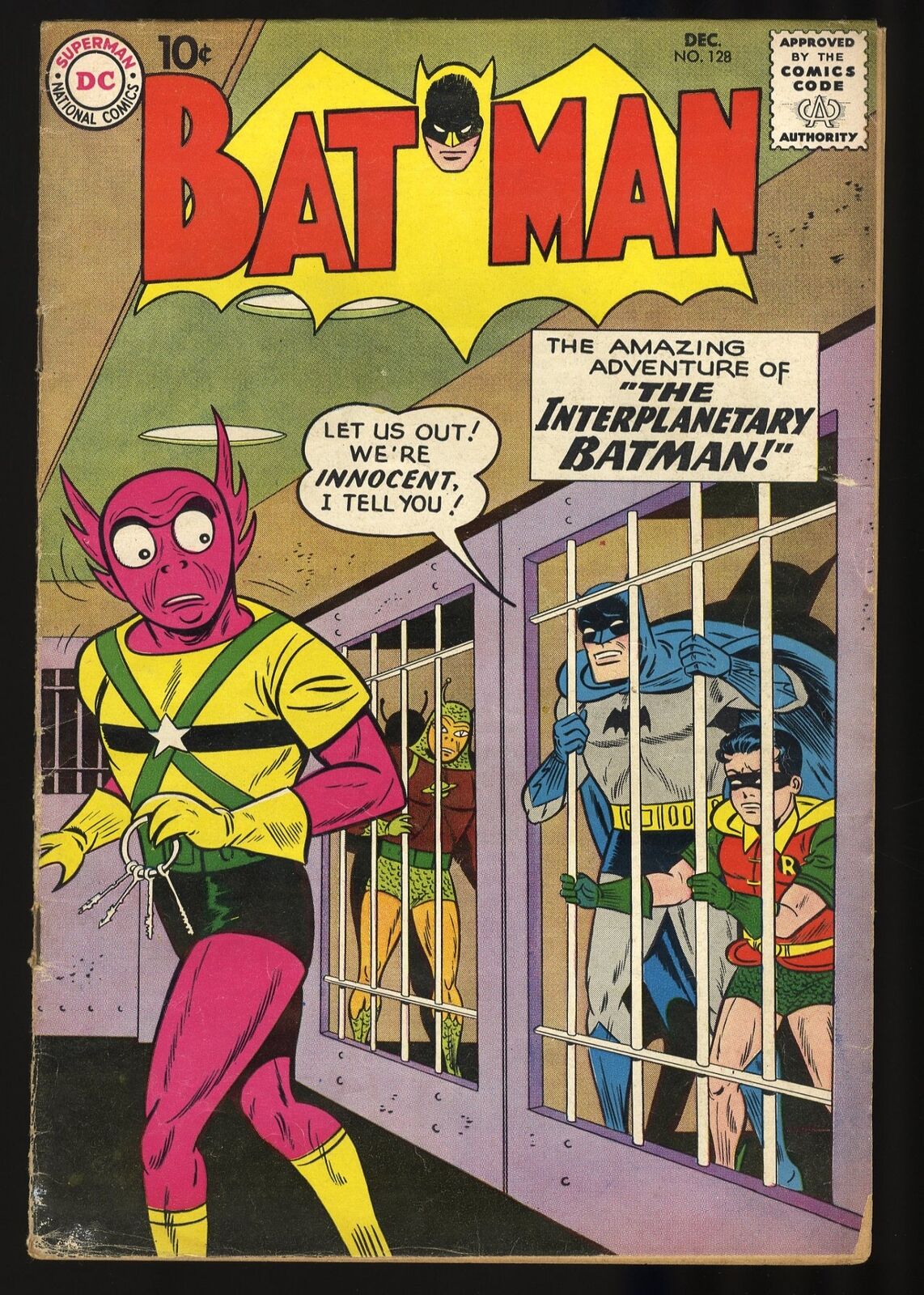 Batman #128 VG+ 4.5 The Interplanetary Batman Moldoff Cover DC Comics 1959