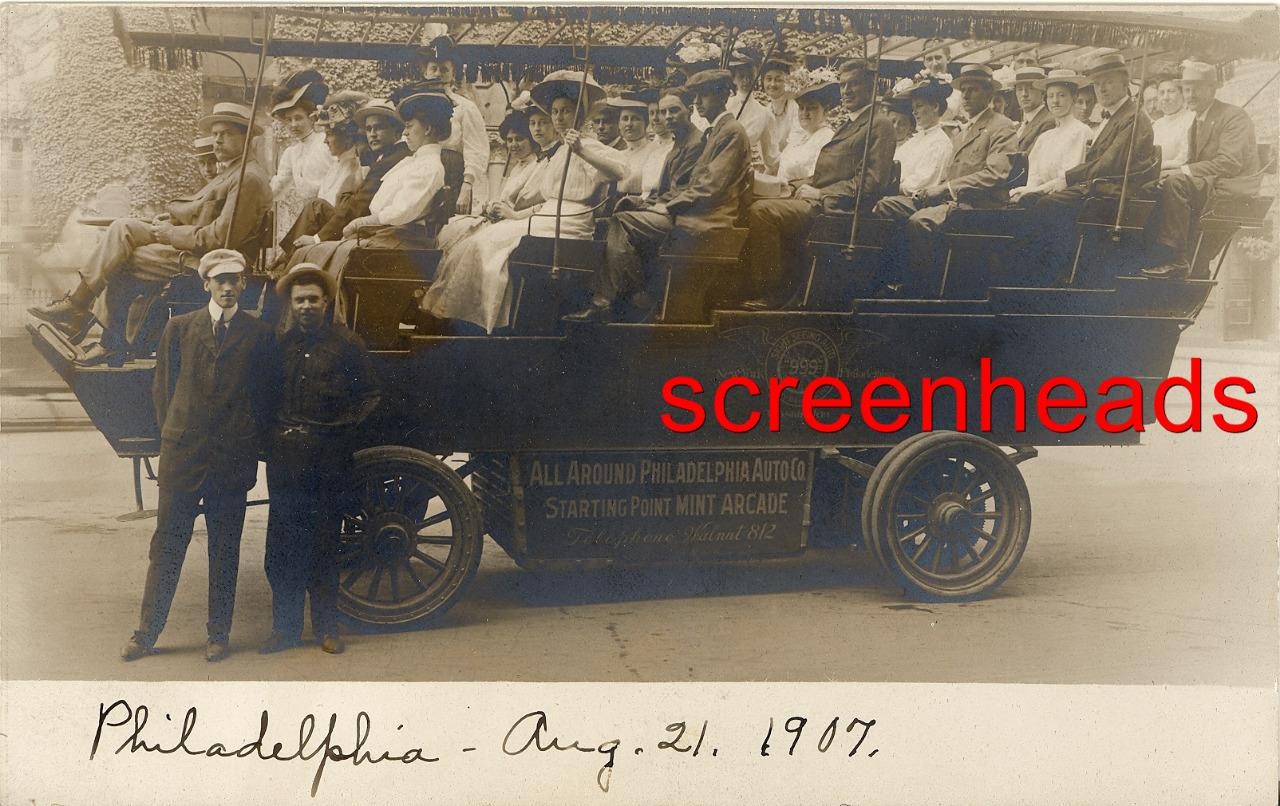 1907 RPPC PHOTO "Philadelphia Auto Transport Sight Seeing Auto" VG UNUSED 1907 RPPC PHOTO "Philadelphia Auto Transport Sight Seeing Auto" VG UNUSED