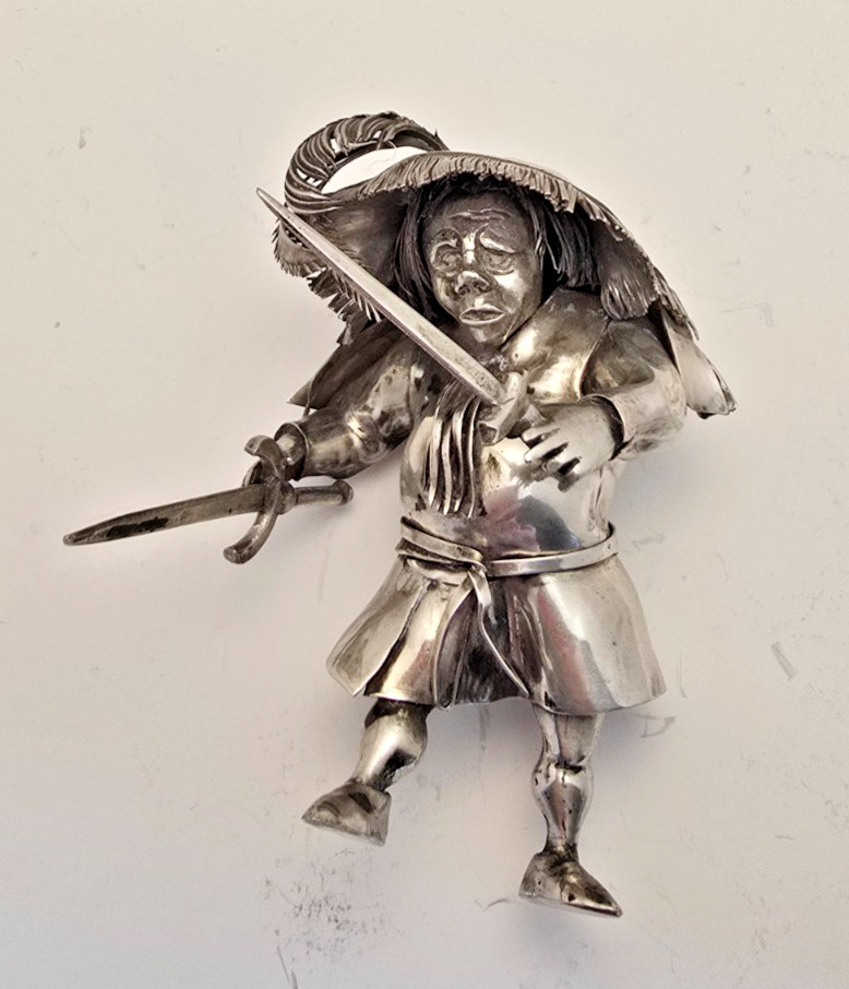 Rare Vintage Italian Silver Swordsman Figurine Rare Vintage Italian Silver Swordsman Figurine