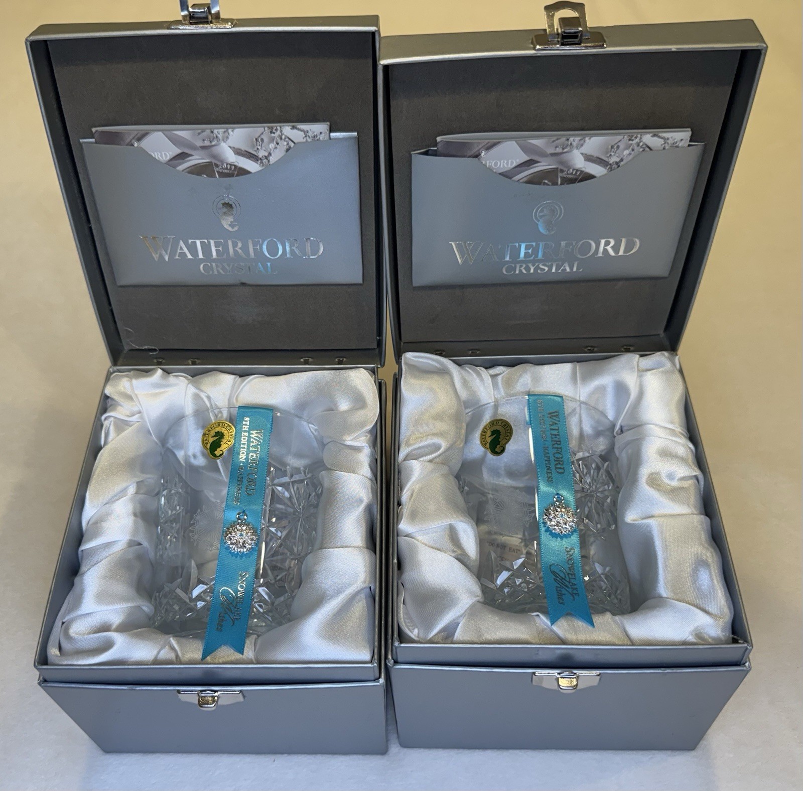 Waterford Crystal Snowflake Wishes Happiness DOF Whiskey Glass NIB Box 8th Ed. Waterford Crystal Snowflake Wishes Happiness DOF Whiskey Glass NIB Box 8th Ed.