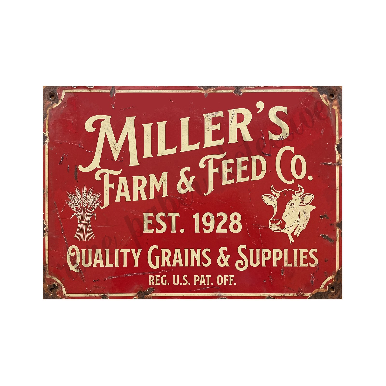 Vintage Advertising Sign Print Farm and Feed Store Retro 1940s, 5" x 7" Accent Vintage Advertising Sign Print Farm and Feed Store Retro 1940s, 5" x 7" Accent