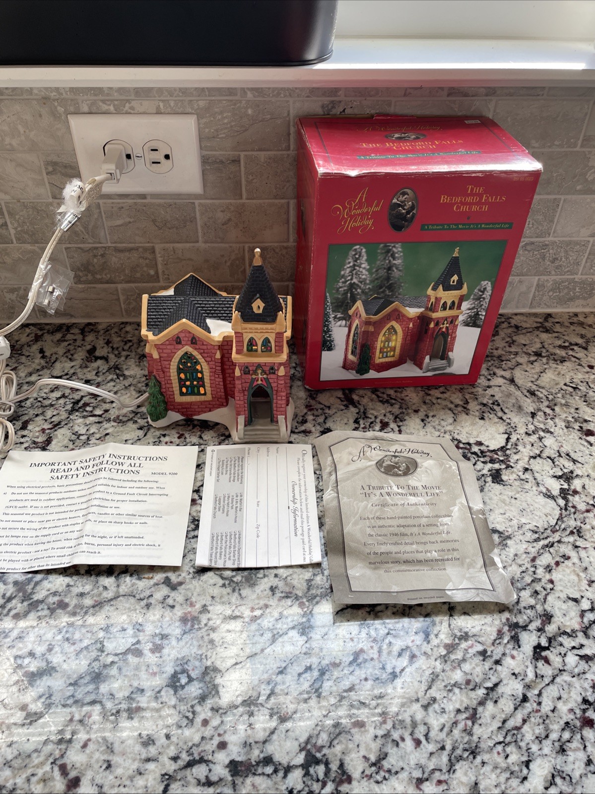 A Wonderful Life Holiday Bedford Falls Church Lighted Christmas Village House FS