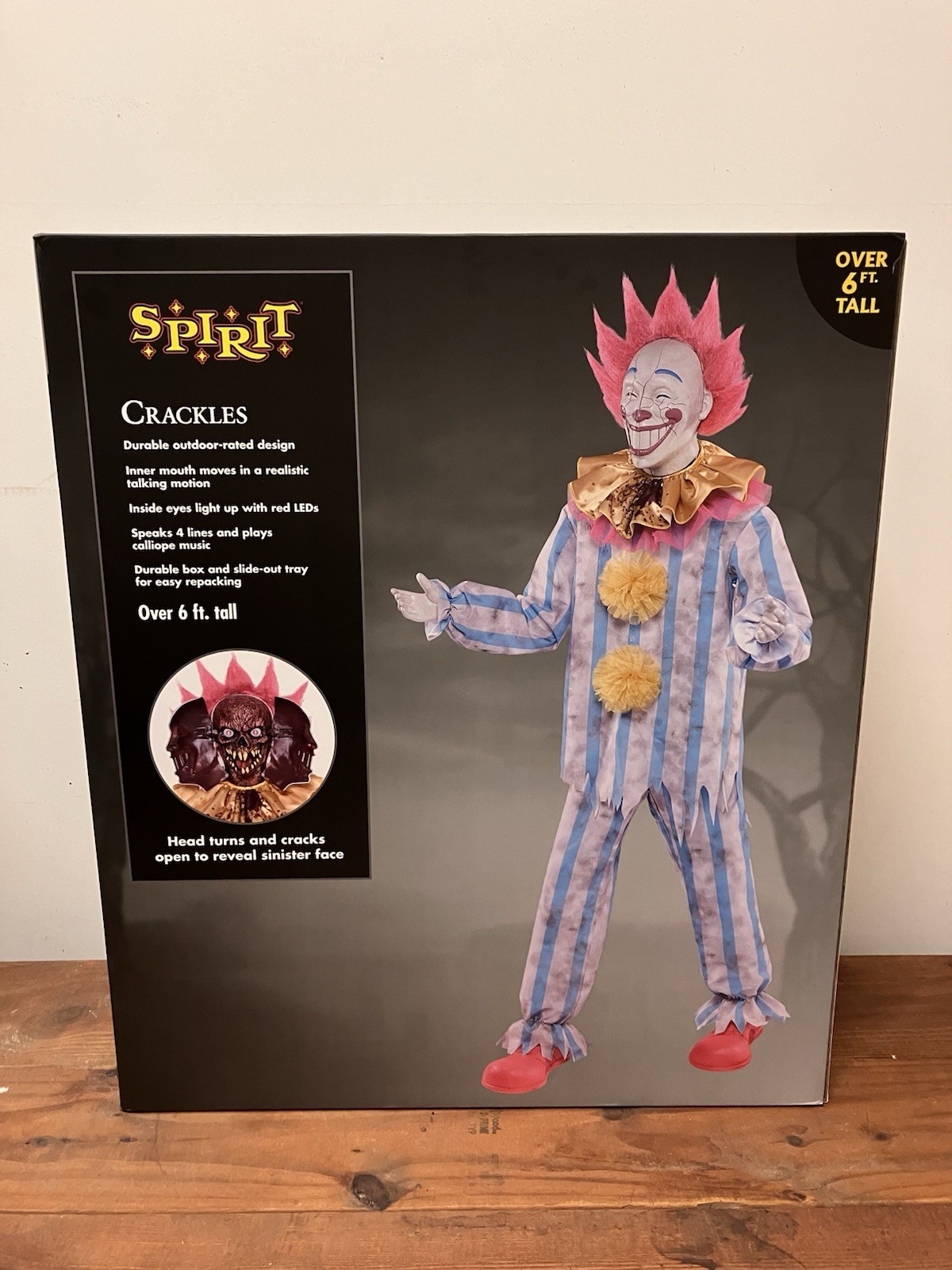 Spirit Halloween Crackles Clown Animatronic 6.5 Ft Halloween Prop 2026 NEW Spirit Halloween Crackles Clown Animatronic 6.5 Ft Halloween Prop 2026 NEW