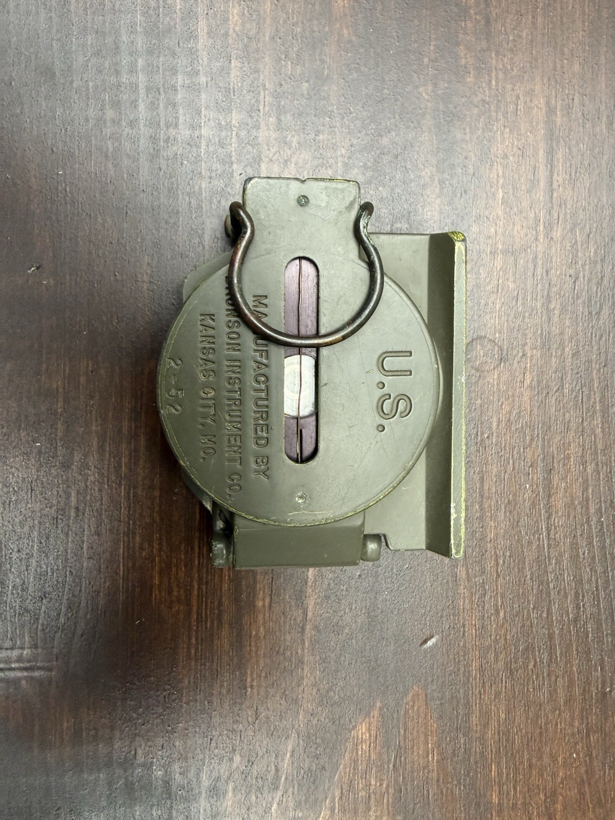 Vintage U.S. military M-1950 lensatic compass made by the Brunson Instrument Co
