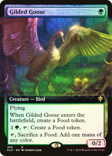 FOIL BORDERLESS Gilded Goose ~ Throne of Eldraine [ Excellent ] [ Magic MTG ]