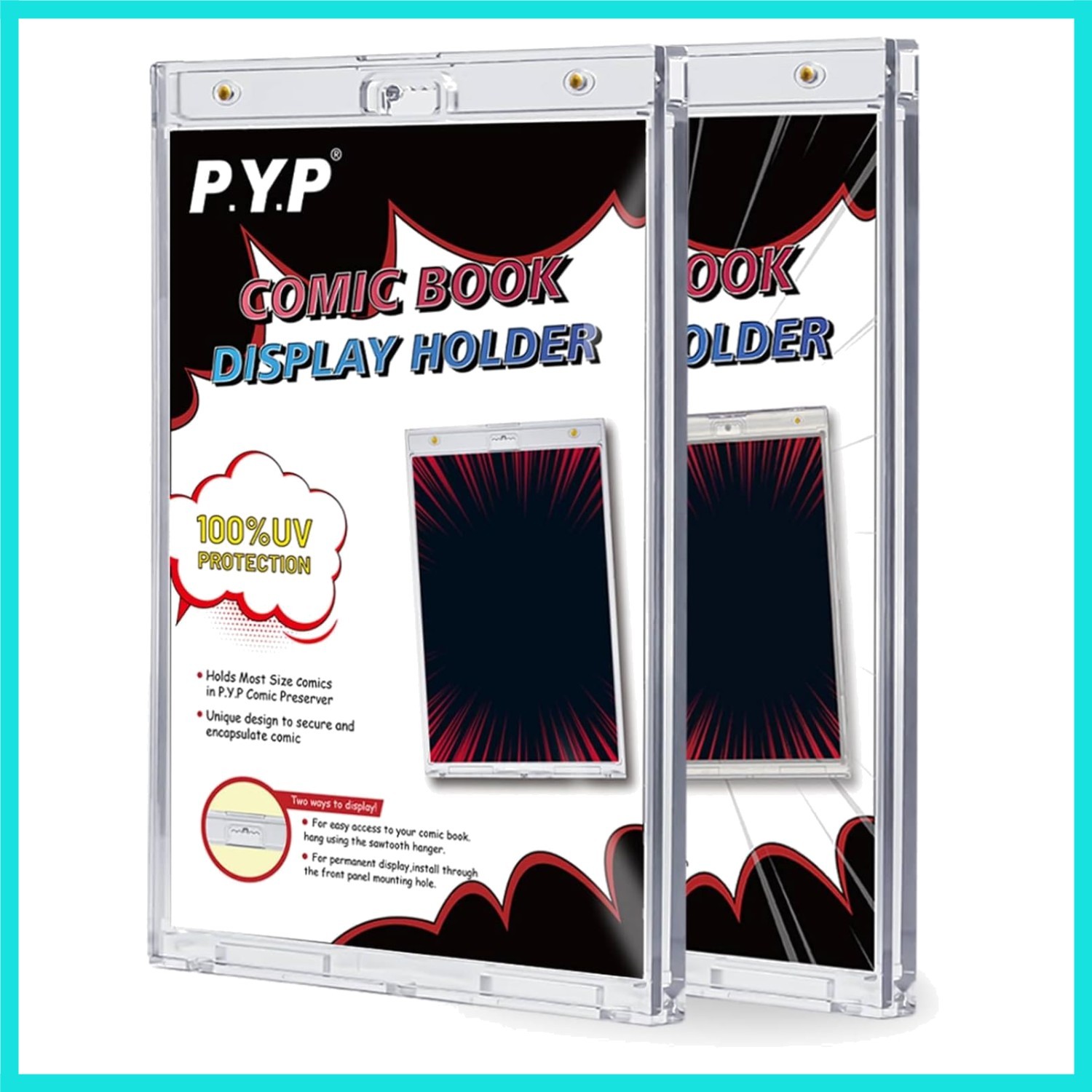 2ct Magnetic Comic-Book Display Cases - Crystal Clear One Touch Comic Book Ho... 2ct Magnetic Comic-Book Display Cases - Crystal Clear One Touch Comic Book Ho...