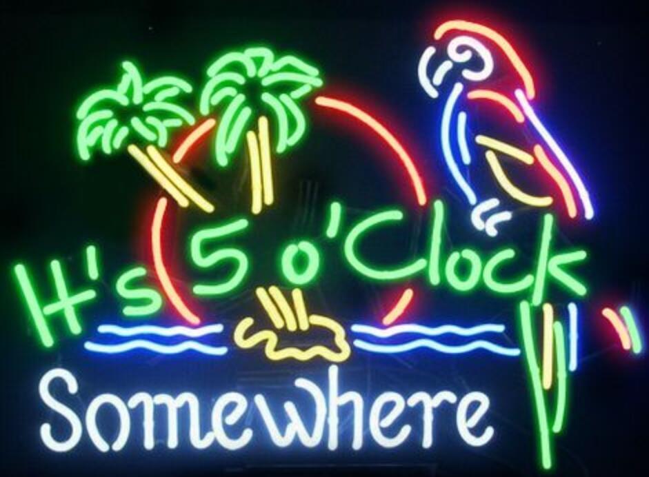 It's 5:00 Somewhere Parrot Palm Tree 32"x24" Neon Light Sign Lamp Beer Bar Pub It's 5:00 Somewhere Parrot Palm Tree 32"x24" Neon Light Sign Lamp Beer Bar Pub
