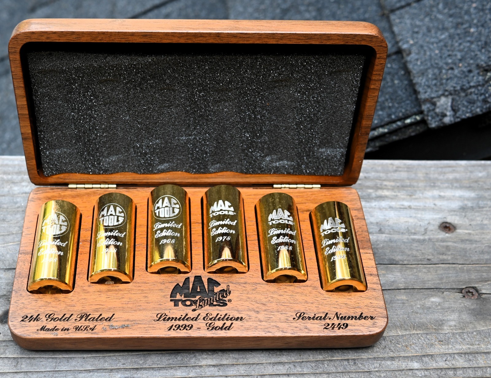 Mac Tools 1999 Limited Edition 60 Year 1938-98 24k Gold Plated Socket Set