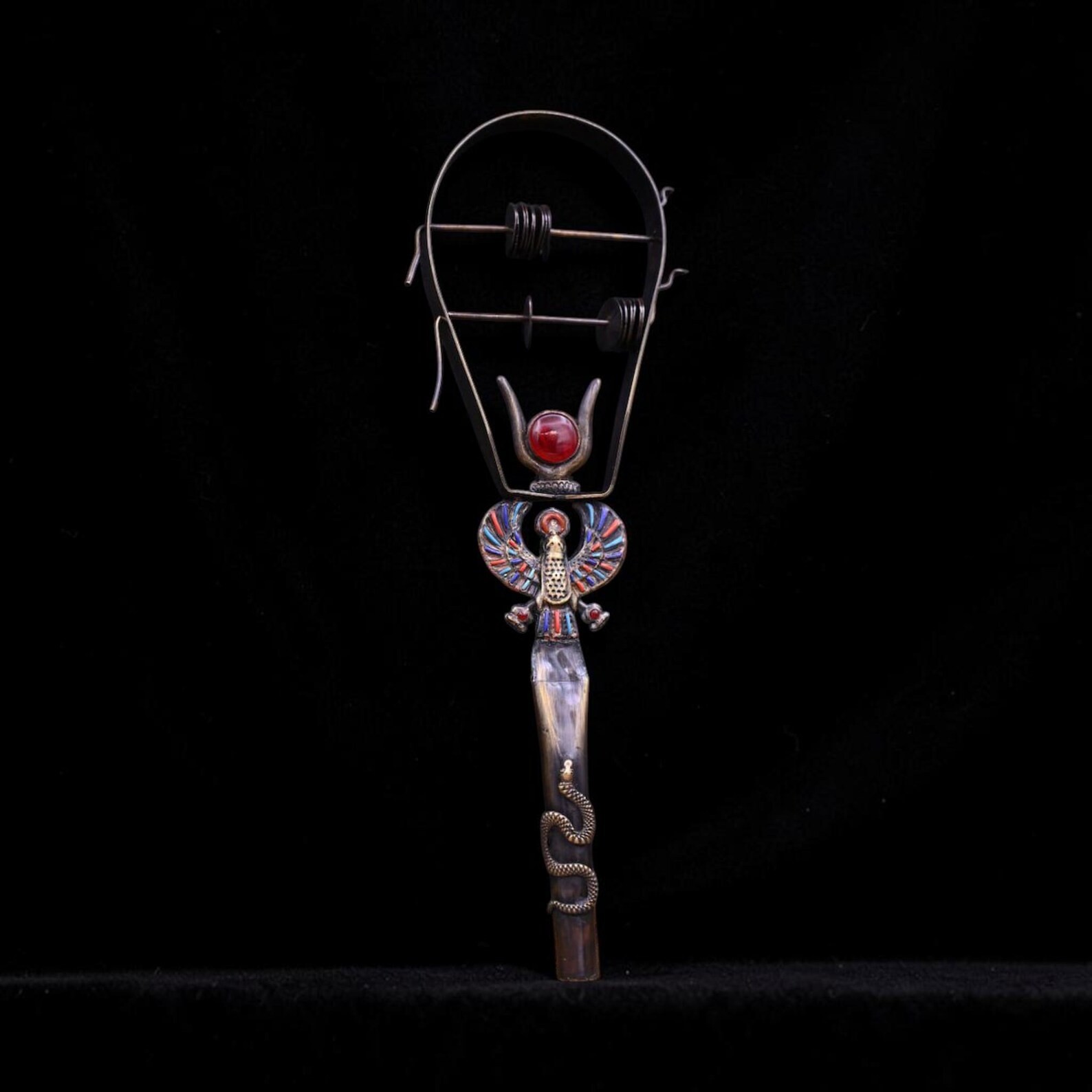 Egyptian Artifacts A Rare Authentic Pharaonic Sistrum Of Egyptian God Horus BC Egyptian Artifacts A Rare Authentic Pharaonic Sistrum Of Egyptian God Horus BC