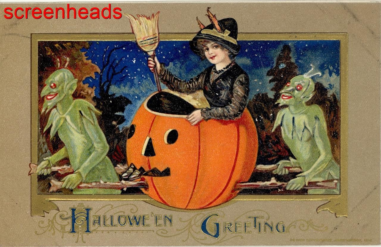 1912 RARE John Winsch Halloween Postcard "GOBLINS & WITCH IN JOL" Scarce Item 1912 RARE John Winsch Halloween Postcard "GOBLINS & WITCH IN JOL" Scarce Item