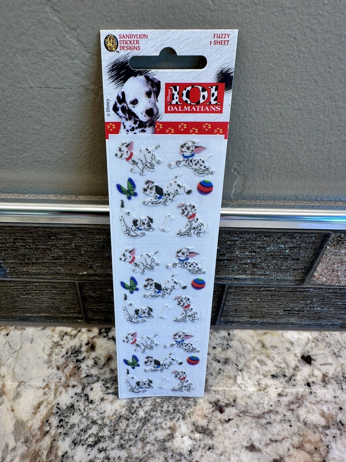 Vintage Sandylion Fuzzy 101 Dalmatian Disney Puppy Dogs Stickers sealed