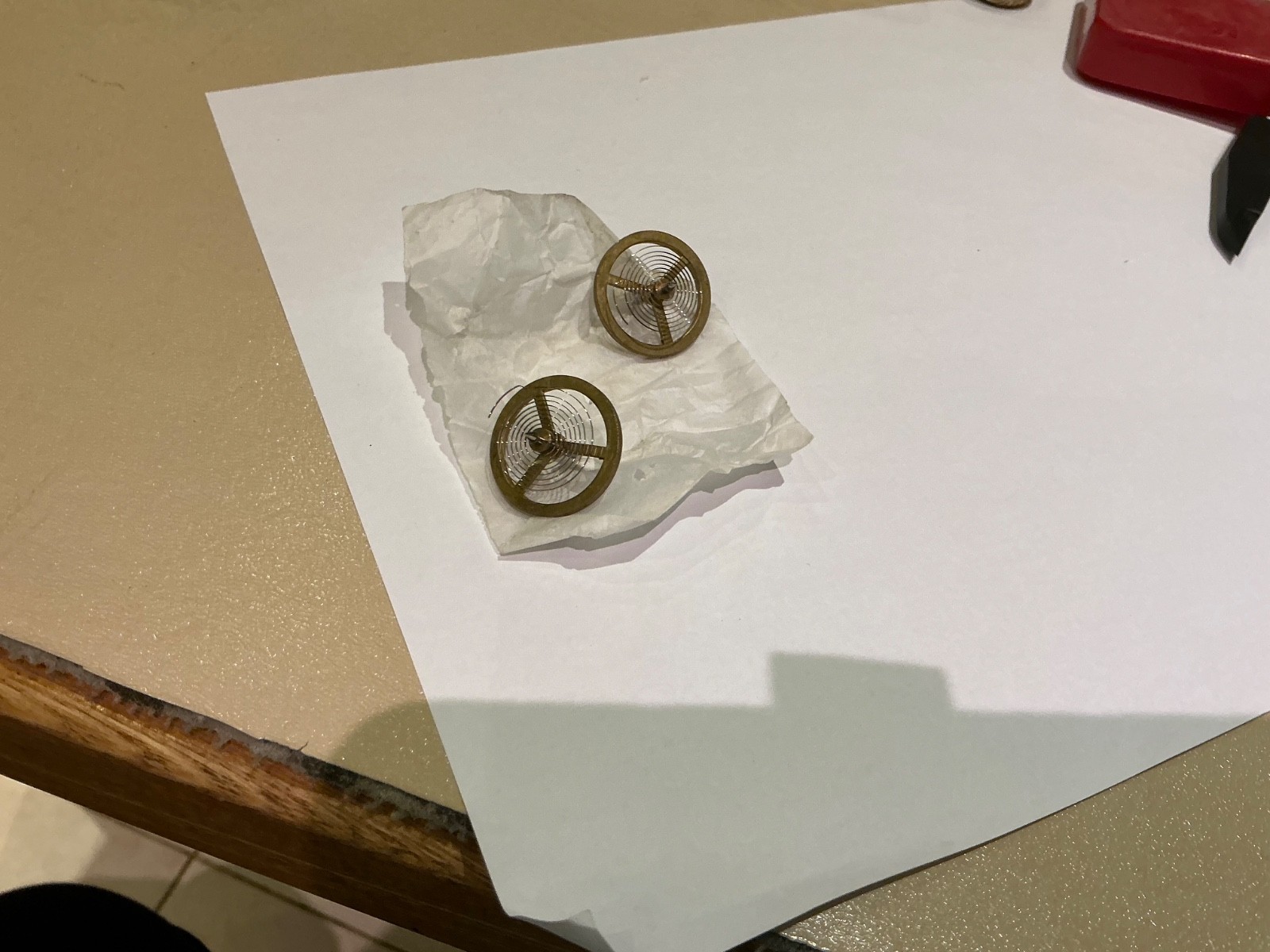 pair NOS vintage clock balance wheels pair NOS vintage clock balance wheels