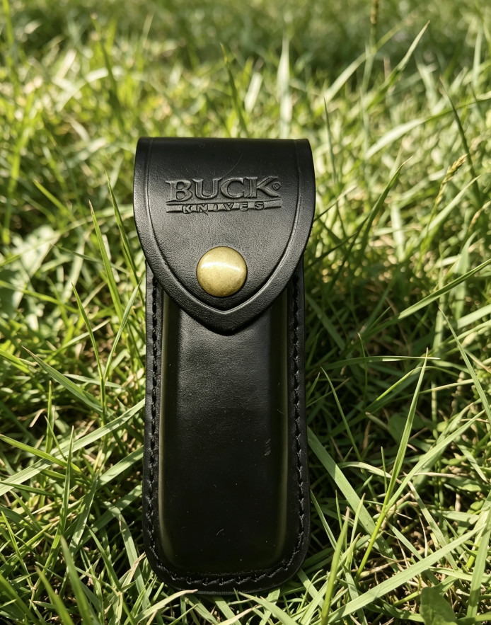 5.12" Black Split‑Grain Sheath with Belt Loop for Buck 110 Folding Hunter Knife 5.12" Black Split‑Grain Sheath with Belt Loop for Buck 110 Folding Hunter Knife