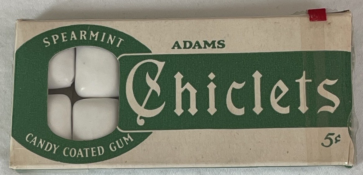 Vintage 1940’s-50’s ADAMS SPEARMINT CHICLETS  Cello-Sealed  New Old Stock  RARE