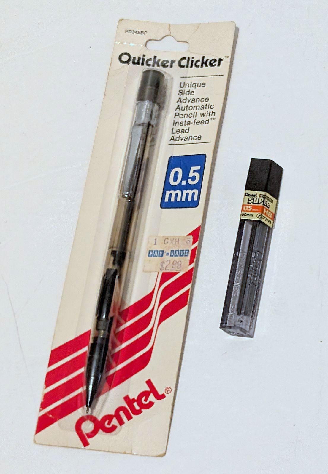 VTG PENTEL PD345BP Quicker Clicker 0.5mm Mech Pencil Cleaning Pin Blk Japan NEW VTG PENTEL PD345BP Quicker Clicker 0.5mm Mech Pencil Cleaning Pin Blk Japan NEW