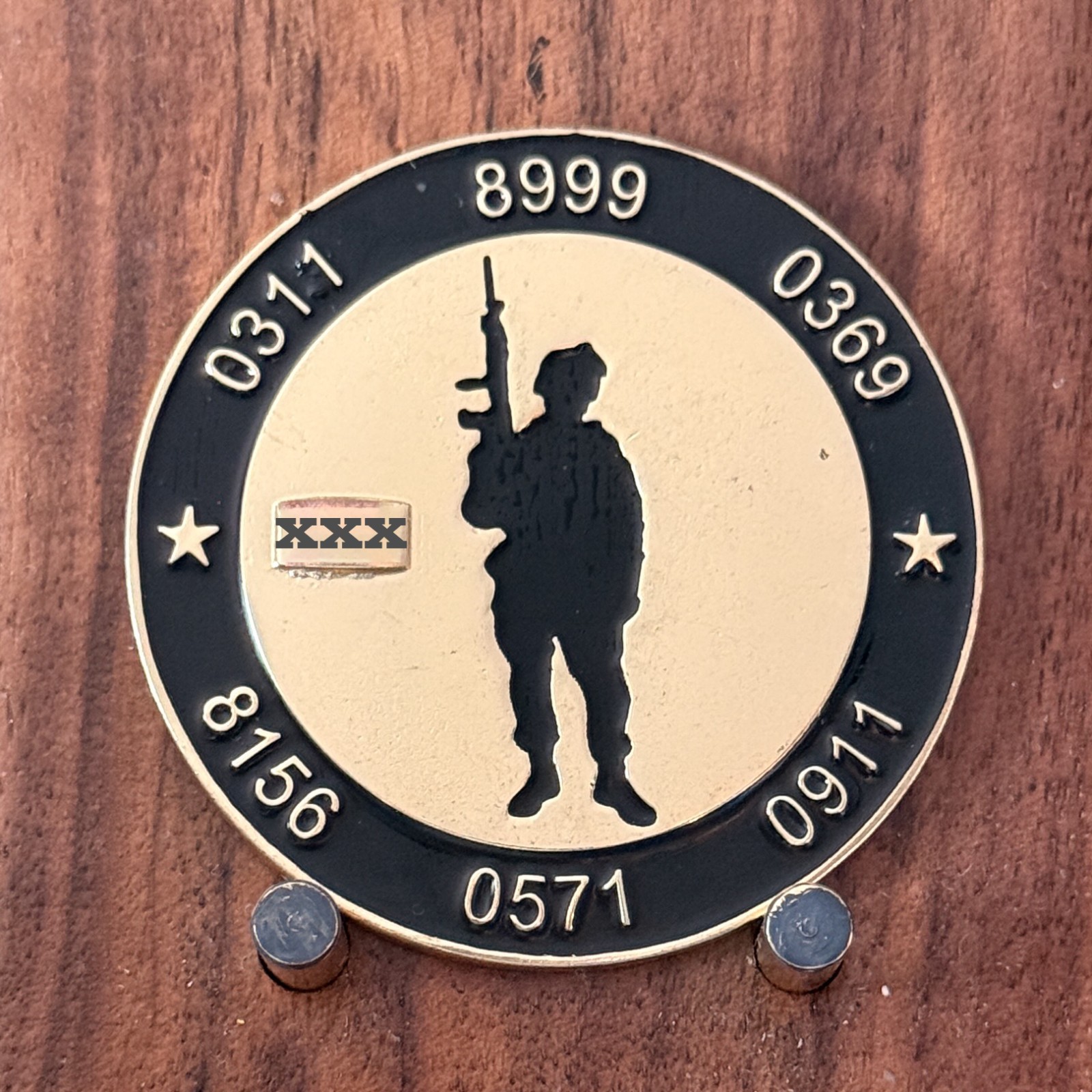 Sergeant Major Amaker Soldier Silhouette Challenge Coin With Random Numbers 1#48