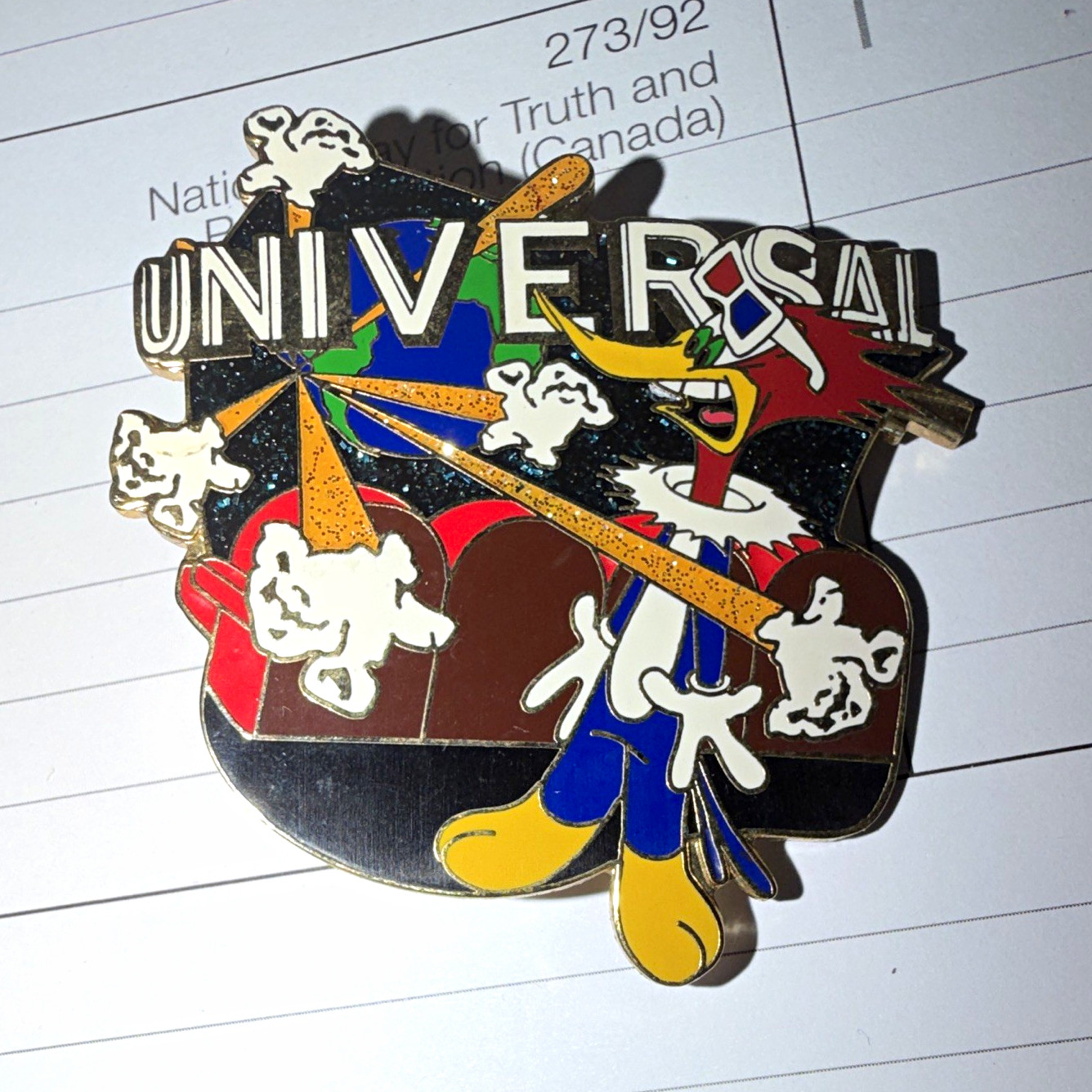 Universal Studios Pin Trading Woody Woodpecker Enamel Lapel Pin, Universal Universal Studios Pin Trading Woody Woodpecker Enamel Lapel Pin, Universal