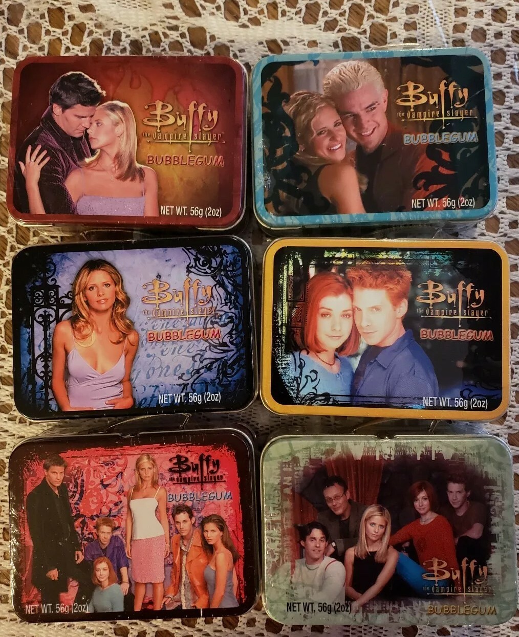 BUFFY THE VAMPIRE SLAYER MINI LUNCH BOX TIN WITH BUBBLE GUM SET OF 6 BUFFY THE VAMPIRE SLAYER MINI LUNCH BOX TIN WITH BUBBLE GUM SET OF 6