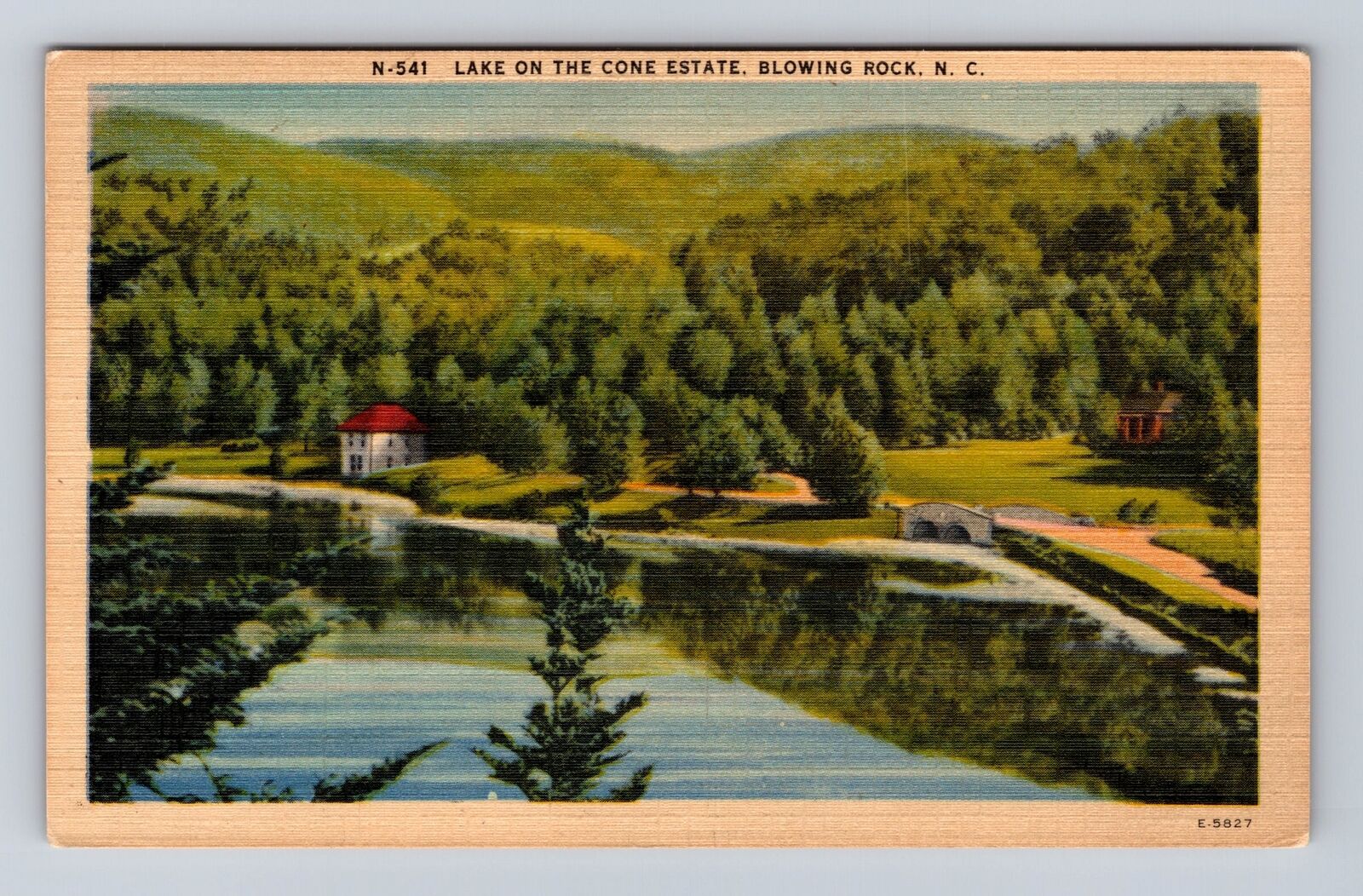 Blowing Rock NC-North Carolina, Lake on the Cone Estate Antique Vintage Postcard
