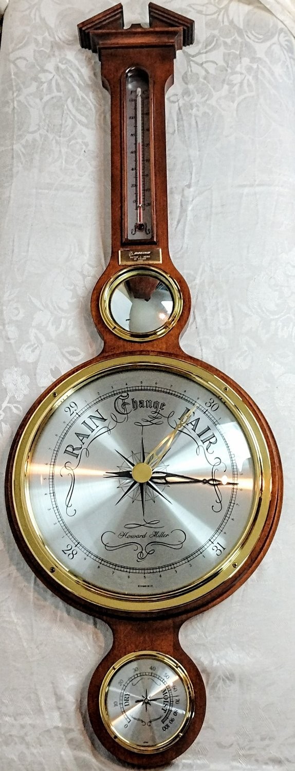 Howard Miller 36" Weather Station Barometer Thermometer Boeing 40 Yr Anniv Gift