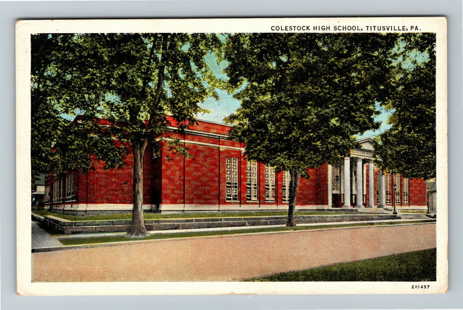 Titusville PA-Pennsylvania, Colestock High School  c1940 Vintage Postcard