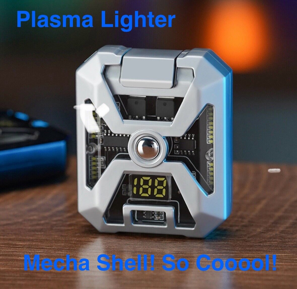 2024 Rechargeable Mecha Plasma Lighter With LED Lighting Cool Lighter Wind proof