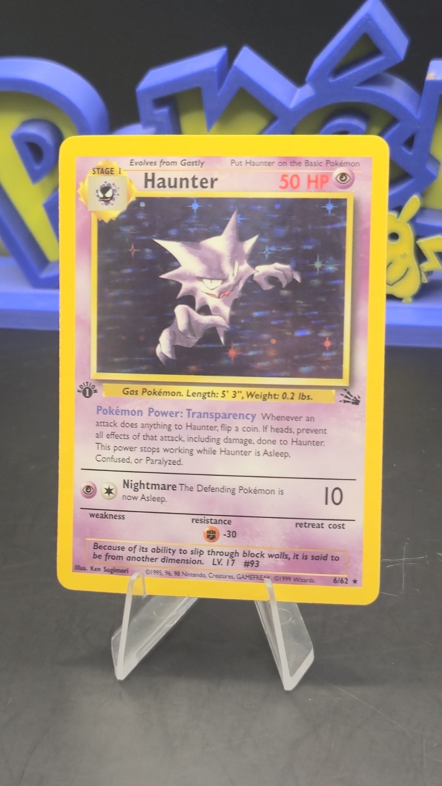 Pokémon TCG 1999 WOTC Haunter Fossil Holo First Edition 6/62 PSA VINTAGE Pokémon TCG 1999 WOTC Haunter Fossil Holo First Edition 6/62 PSA VINTAGE