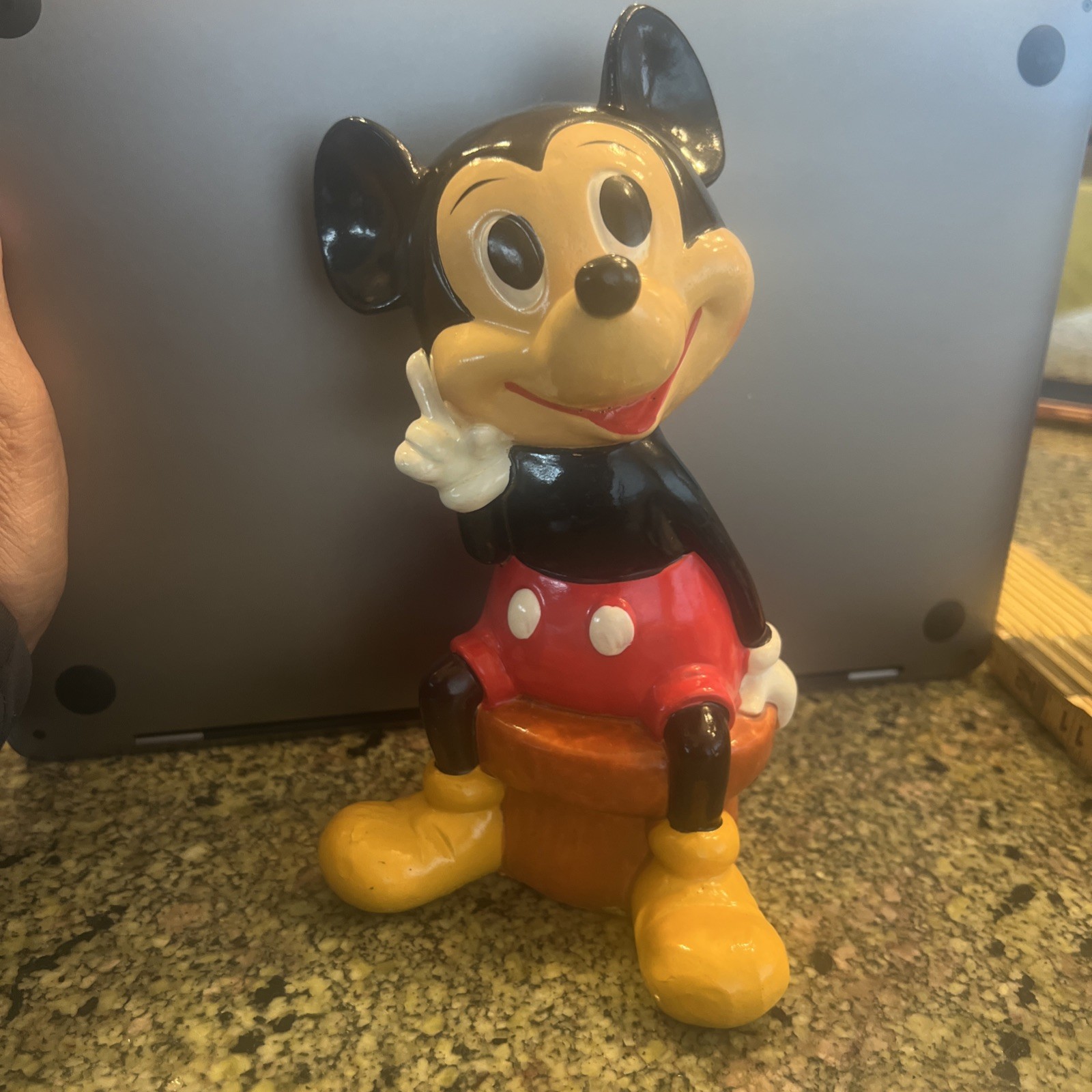 MCM VINTAGE MICKEY MOUSE BANK PLASTER /Chalkware COMPOSITION JAPAN C. 1960'S MCM VINTAGE MICKEY MOUSE BANK PLASTER /Chalkware COMPOSITION JAPAN C. 1960'S
