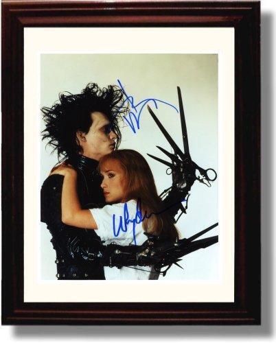 8x10 Framed Johnny Depp & Winona Ryder Autograph Promo Print - Edward