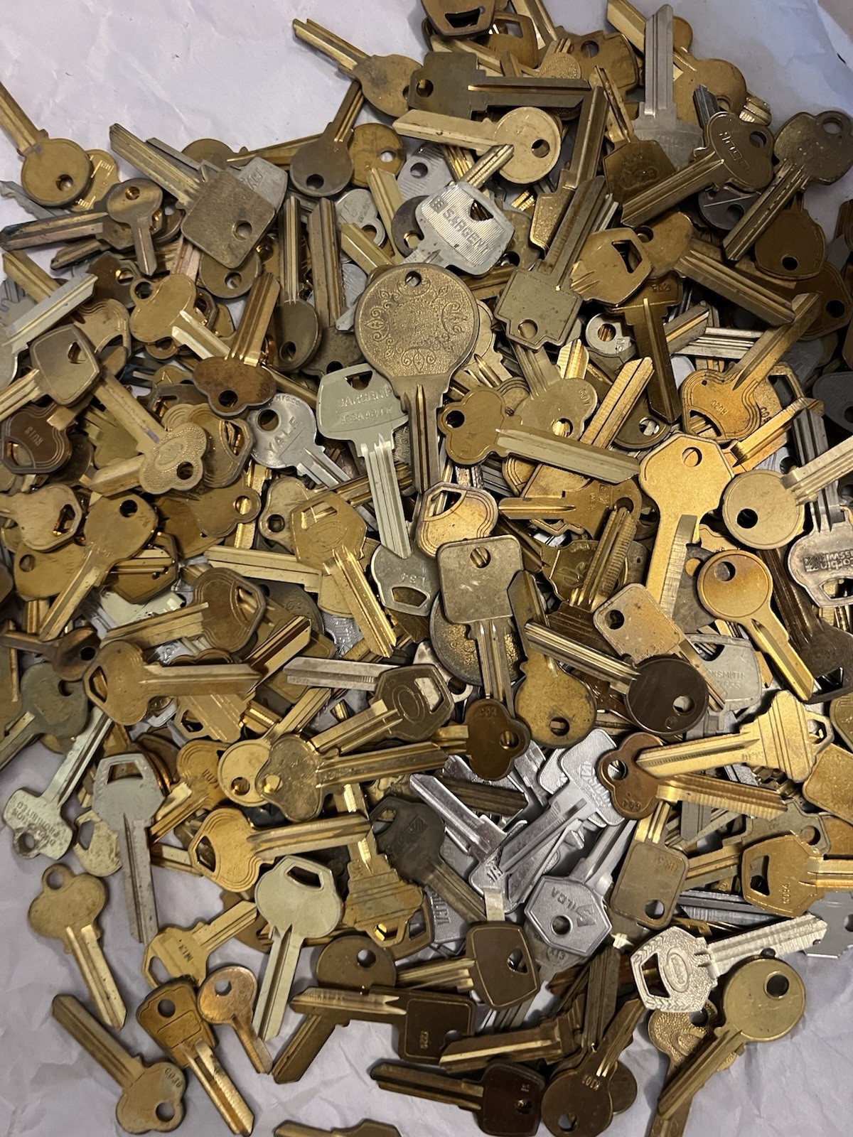 4 LB Mixed Brass Key Blanks Bulk Lot Locksmith Uncut House Office Keys