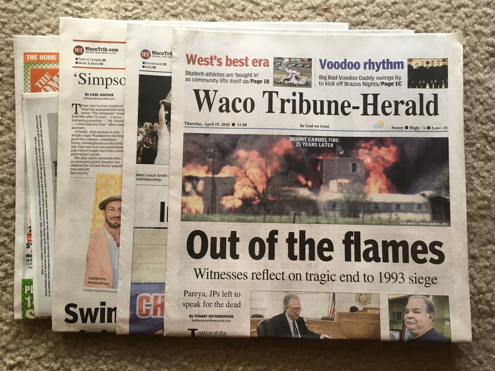 NEW 25th Koresh BRANCH DAVIDIANS Waco Tribune 4/19/2018 newspaper WATCH VIDEO
