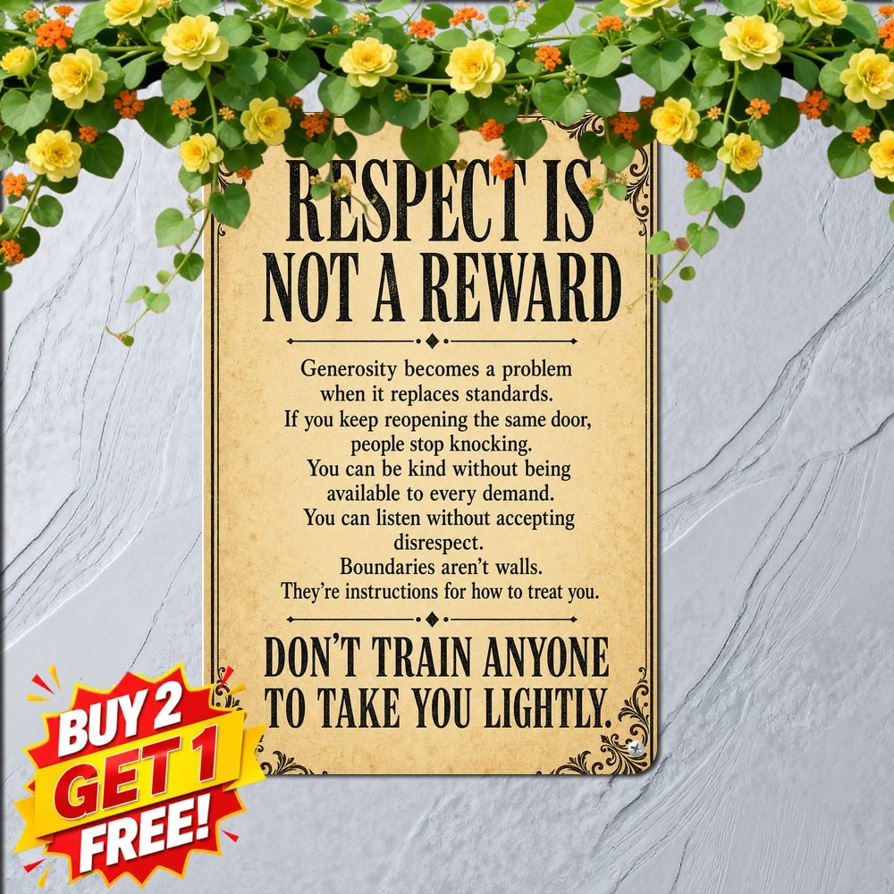 Vintage Parchment Background Personal Boundaries Quote Poster Retro Metal Plaque