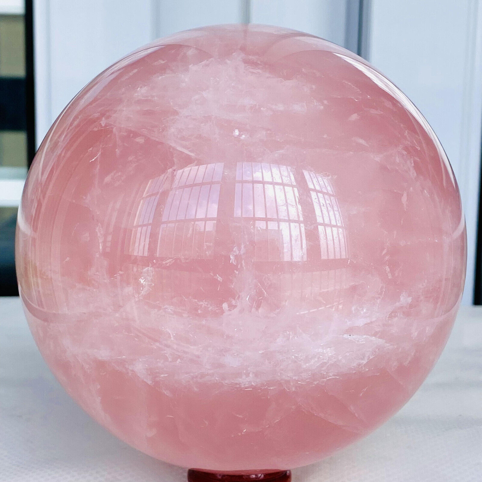 3860g Natural Pink Rose Quartz Sphere Crystal Ball Reiki Healing