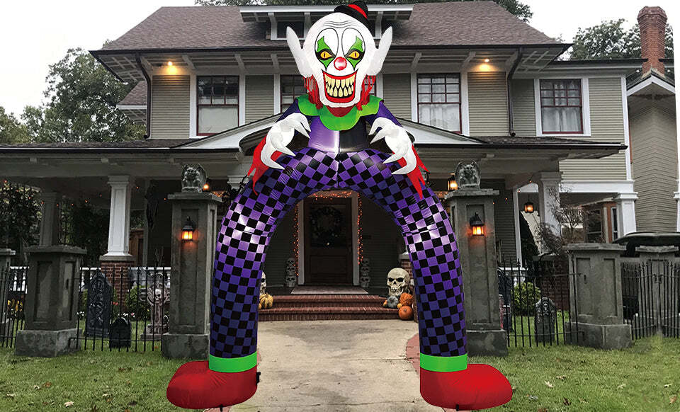 9FT CLOWN ARCHWAY HALLOWEEN LED INFLATABLE 9FT CLOWN ARCHWAY HALLOWEEN LED INFLATABLE