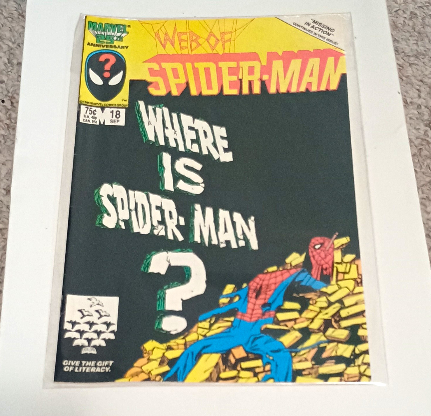 Marvel Web of Spider-Man #18 (1986) Spider-Man Copper Age Direct Color Comic Marvel Web of Spider-Man #18 (1986) Spider-Man Copper Age Direct Color Comic
