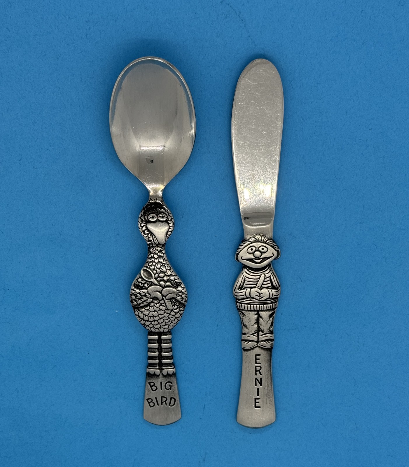 Vintage Gorham Muppets Big Bird Youth Spoon & Ernie Youth Knife Flatware Japan