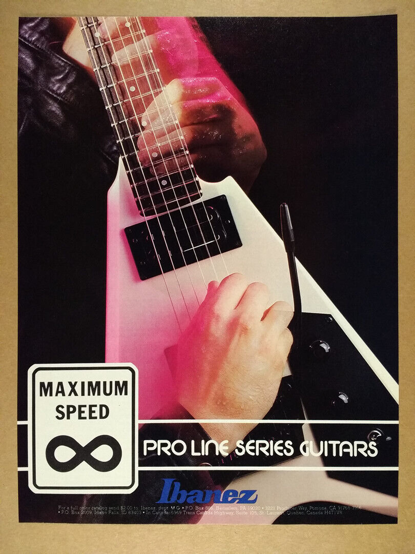 1985 Ibanez Pro Line Series Guitars vintage print Ad