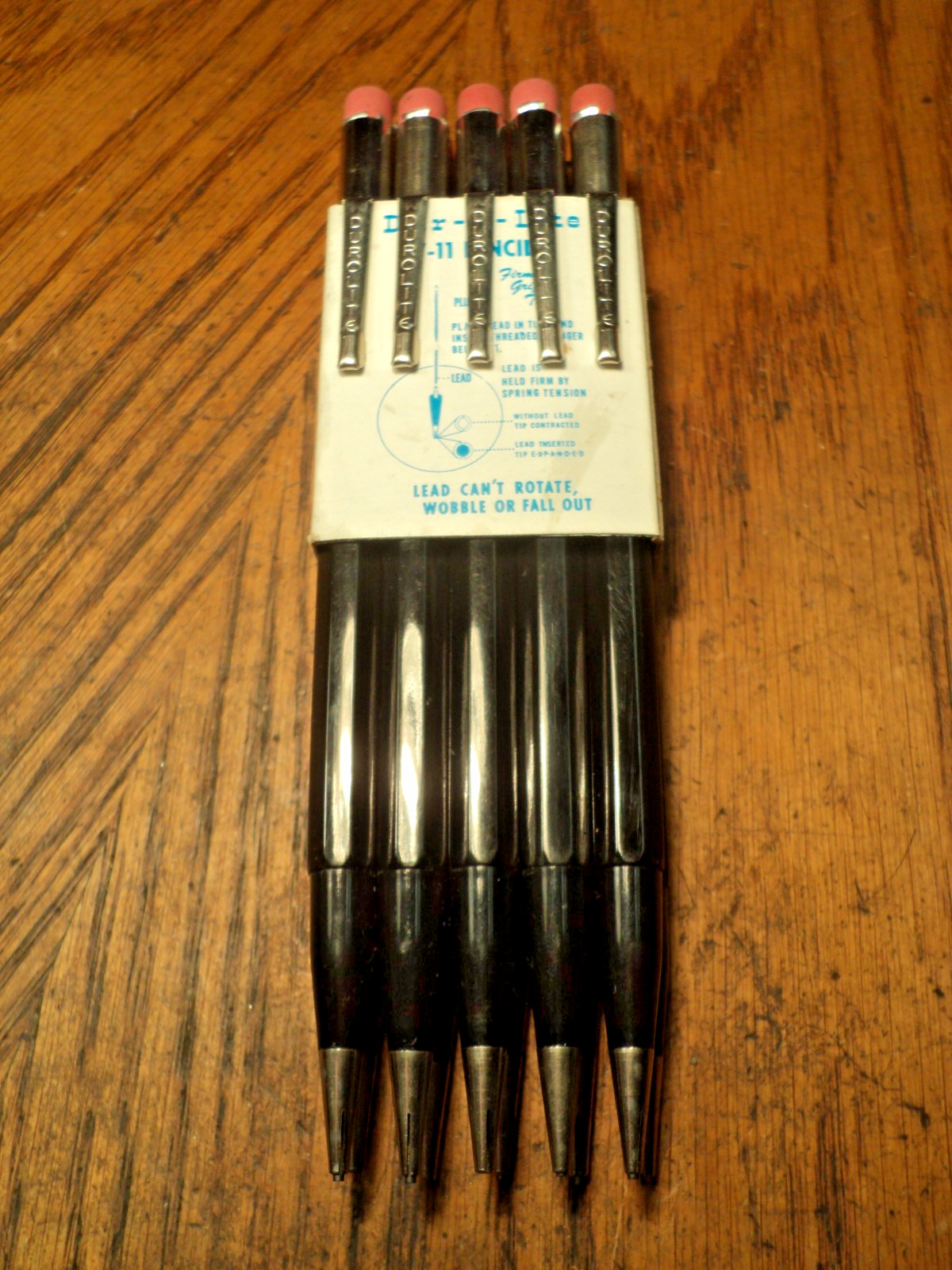 Vintage 10 Pack Durolite Mechanical Pencil Black Body & Tip NOS Seconds? 5-3/4" Vintage 10 Pack Durolite Mechanical Pencil Black Body & Tip NOS Seconds? 5-3/4"