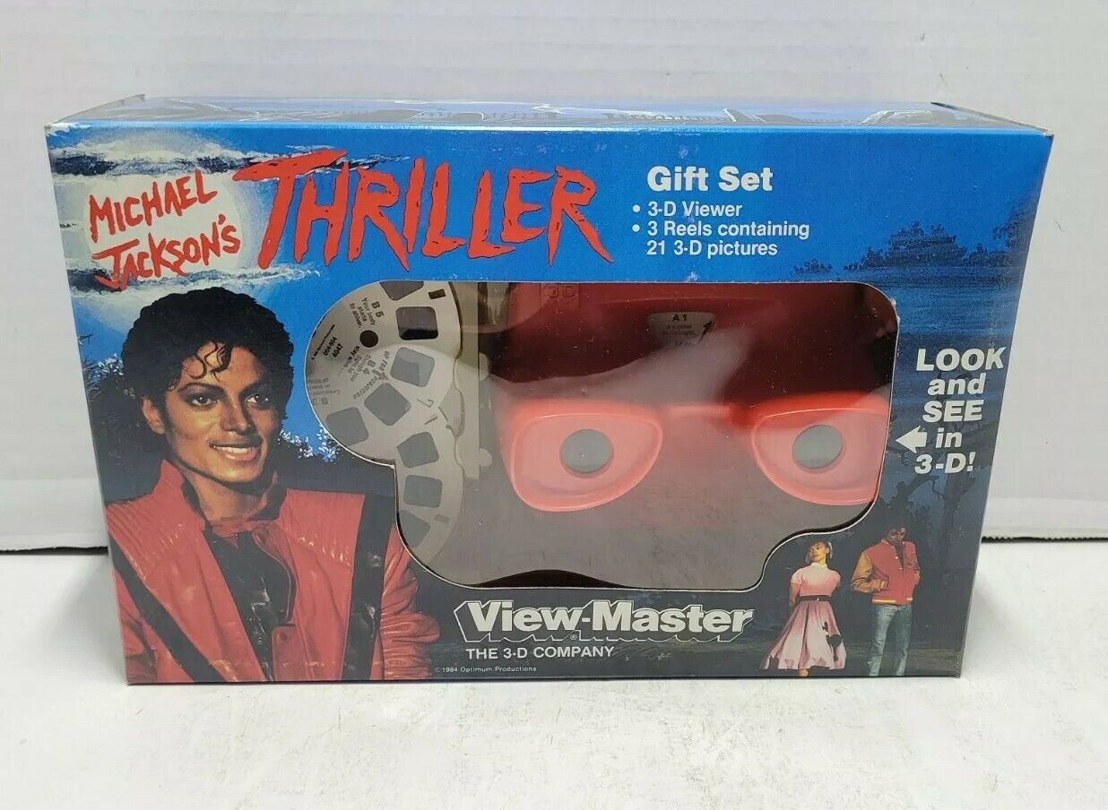 New Vintage Michael Jackson Thriller Gift Set View-Master 3-D No. 2346 1984