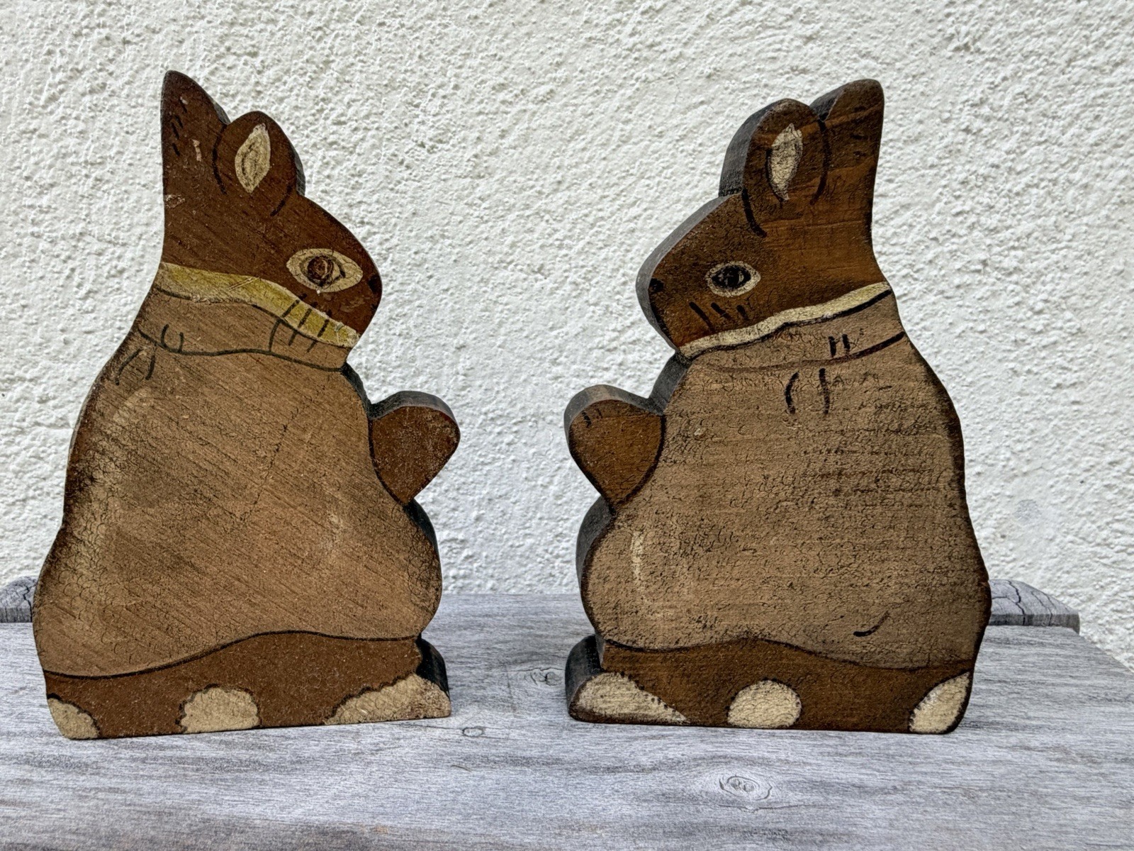 Vintage Bunnies Primitive Handmade Painted Easter Bunny Rabbit Wood Rustic Decor Vintage Bunnies Primitive Handmade Painted Easter Bunny Rabbit Wood Rustic Decor