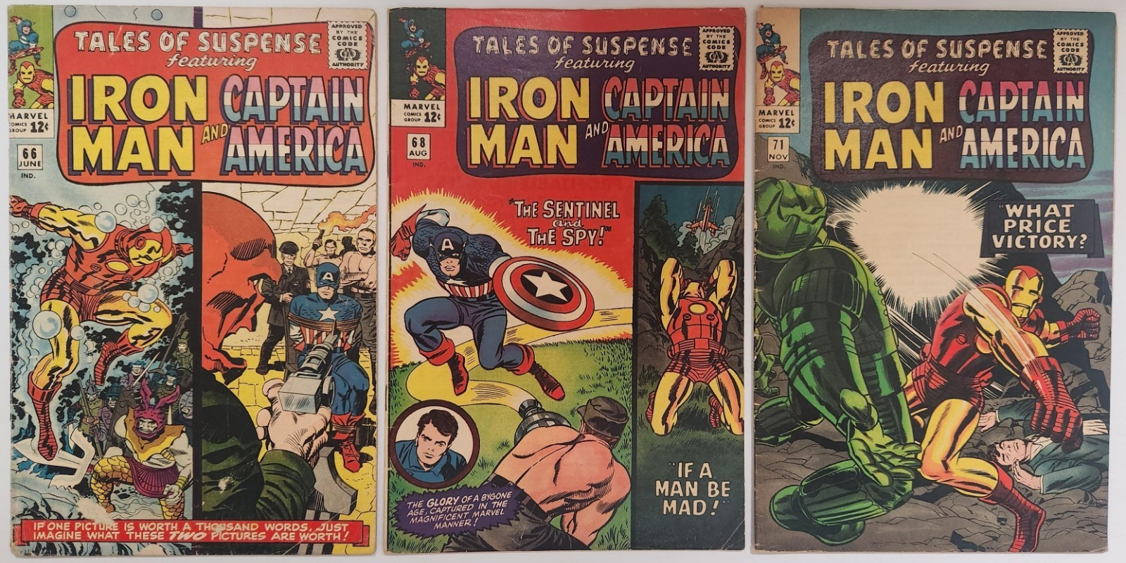 Tales of Suspense #66 #68 #71 Lot Iron Man Captain America Red Skull 1965 Tales of Suspense #66 #68 #71 Lot Iron Man Captain America Red Skull 1965