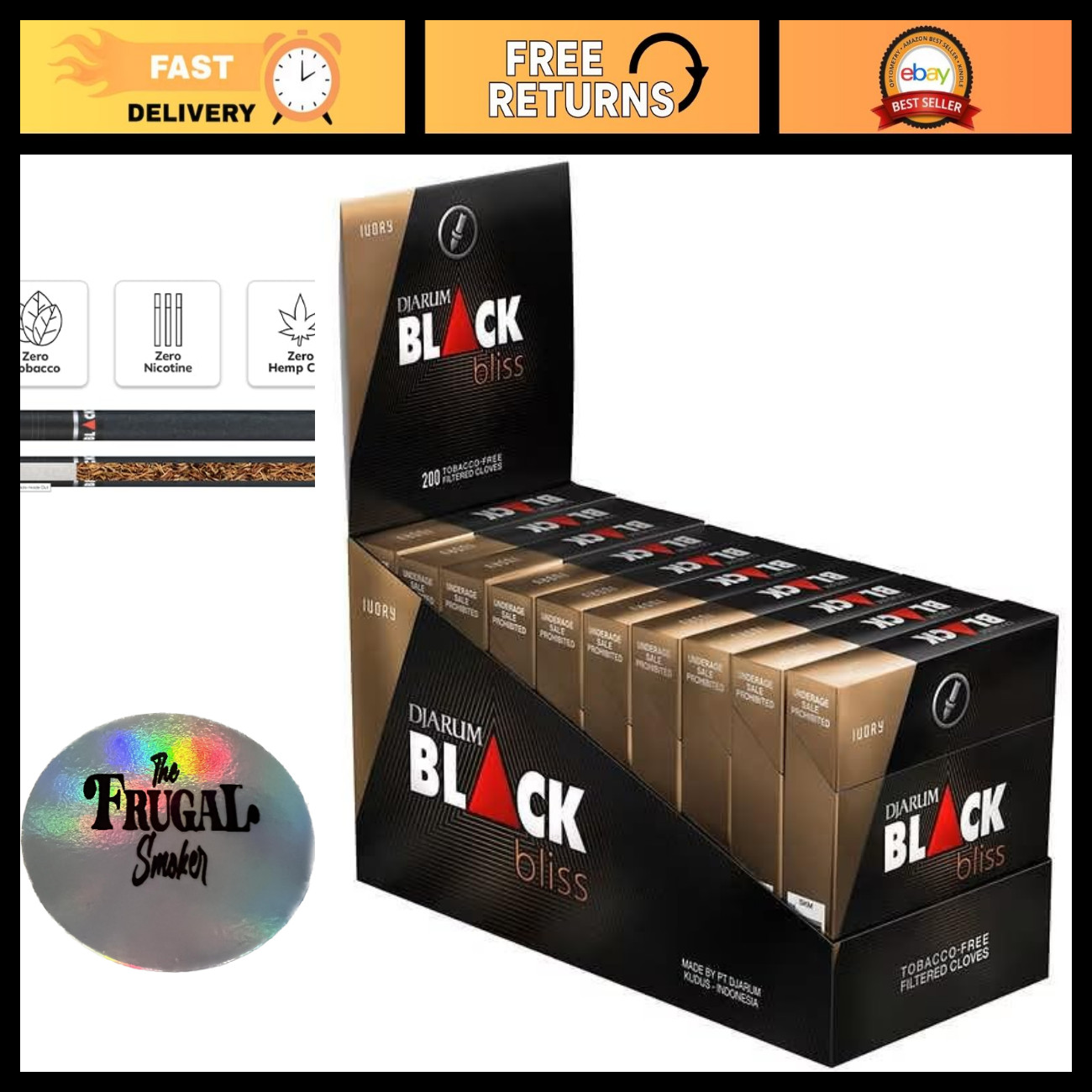 Filtered Clove Cigarettes - 10 Boxes of 20 - Total 200 Cigarettes + Free Sticker Filtered Clove Cigarettes - 10 Boxes of 20 - Total 200 Cigarettes + Free Sticker