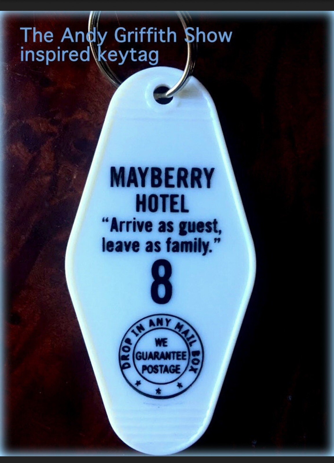 The Andy Griffith Inspired MAYBERRY HOTEL keytag The Andy Griffith Inspired MAYBERRY HOTEL keytag