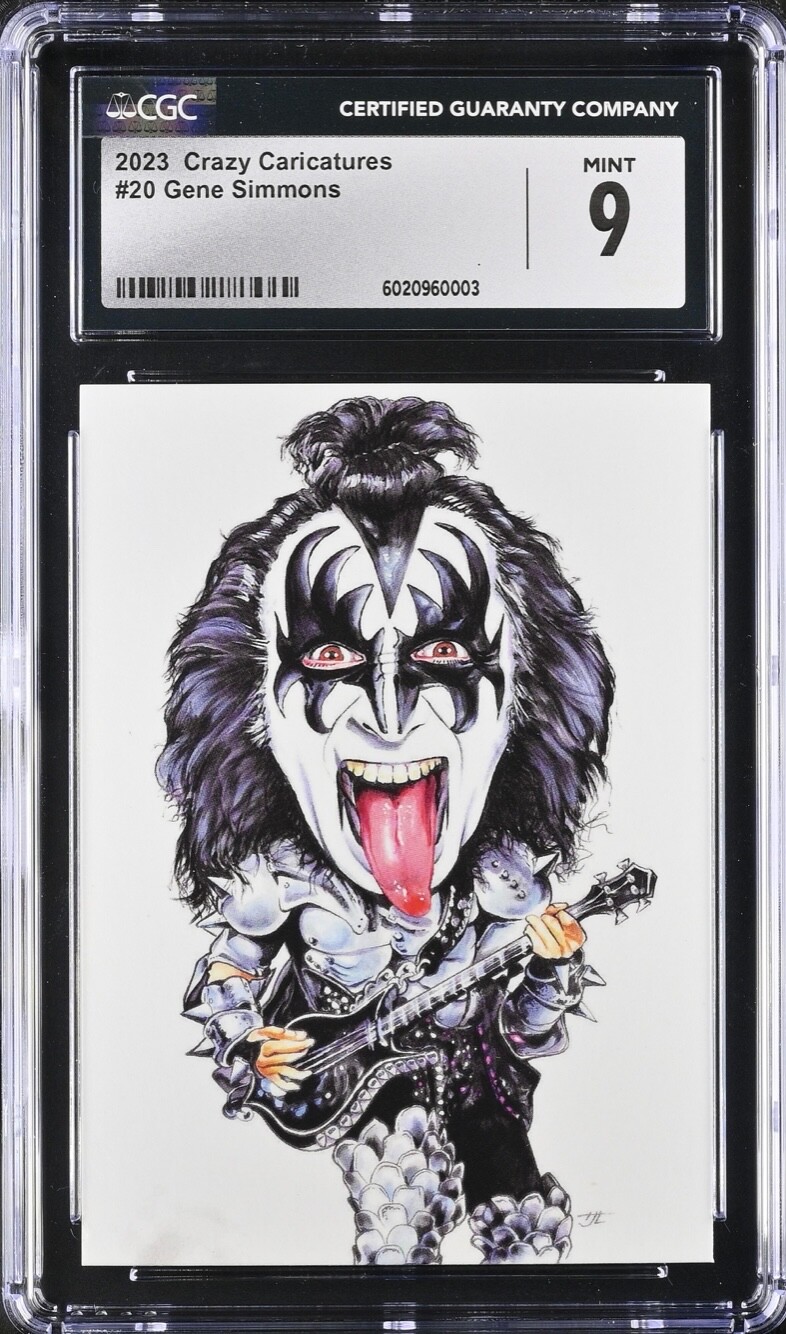 2023 Tim Breyer Crazy Caricatures #20 GENE SIMMONS CGC 9 Pop 1 highest Kiss HOF 2023 Tim Breyer Crazy Caricatures #20 GENE SIMMONS CGC 9 Pop 1 highest Kiss HOF